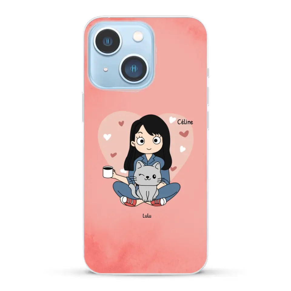 Maman chat BD - Coque de téléphone personnalisée