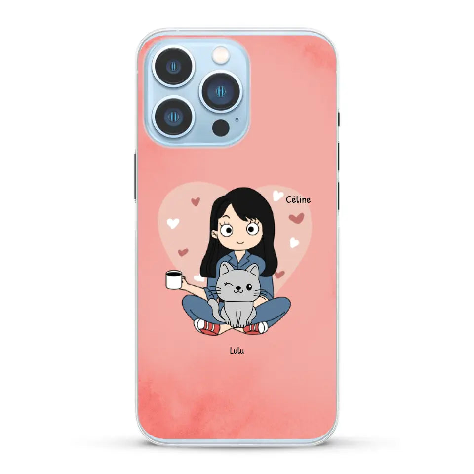 Maman chat BD - Coque de téléphone personnalisée