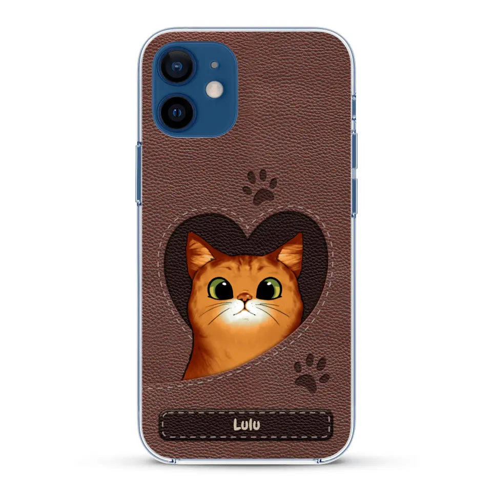 Chats curieux aspect cuir - Coque de téléphone personnalisée