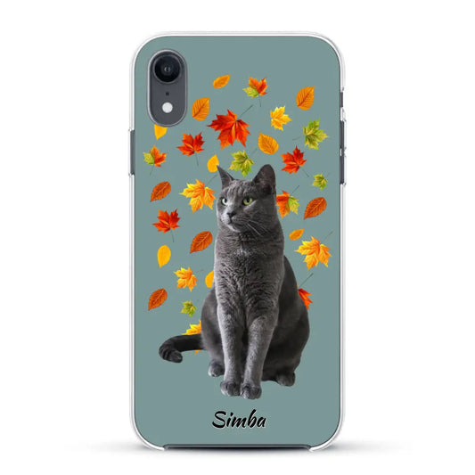 Feuilles d'automne avec photo - Coque de téléphone personnalisée