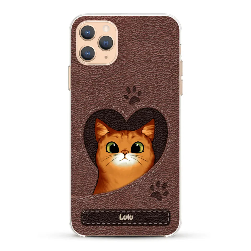 Chats curieux aspect cuir - Coque de téléphone personnalisée