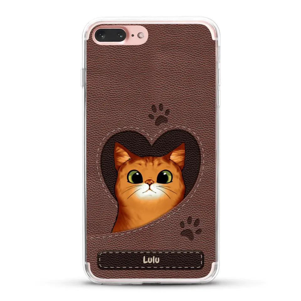 Chats curieux aspect cuir - Coque de téléphone personnalisée