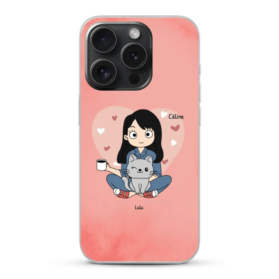 Maman chat BD - Coque de téléphone personnalisée