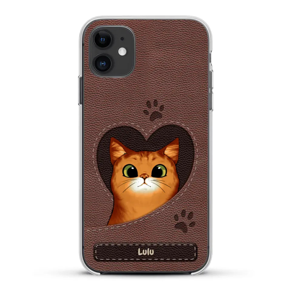 Chats curieux aspect cuir - Coque de téléphone personnalisée