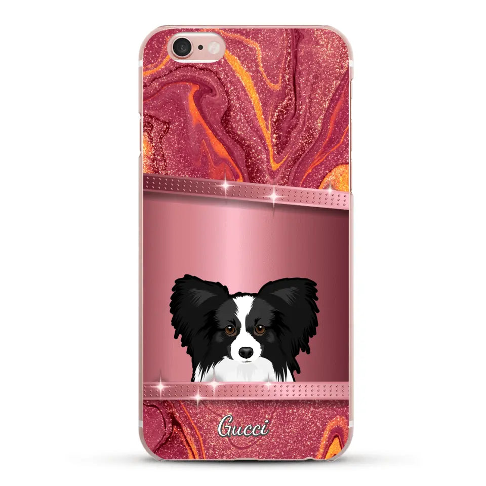 Chiens curieux aspect pailleté - Coque de téléphone personnalisée