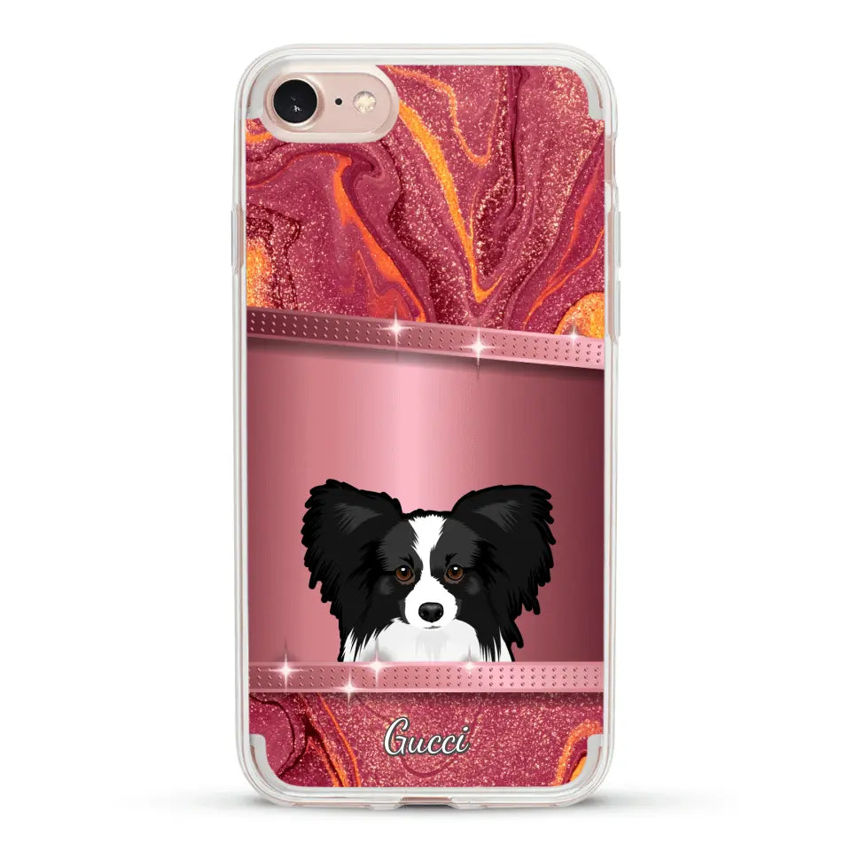 Chiens curieux aspect pailleté - Coque de téléphone personnalisée