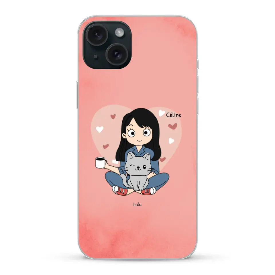 Maman chat BD - Coque de téléphone personnalisée