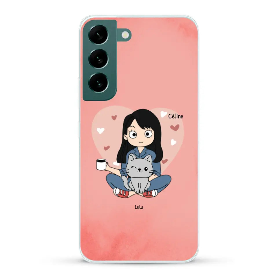 Maman chat BD - Coque de téléphone personnalisée