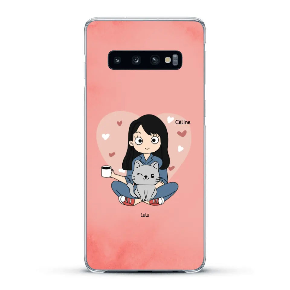 Maman chat BD - Coque de téléphone personnalisée