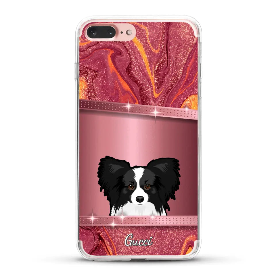 Chiens curieux aspect pailleté - Coque de téléphone personnalisée