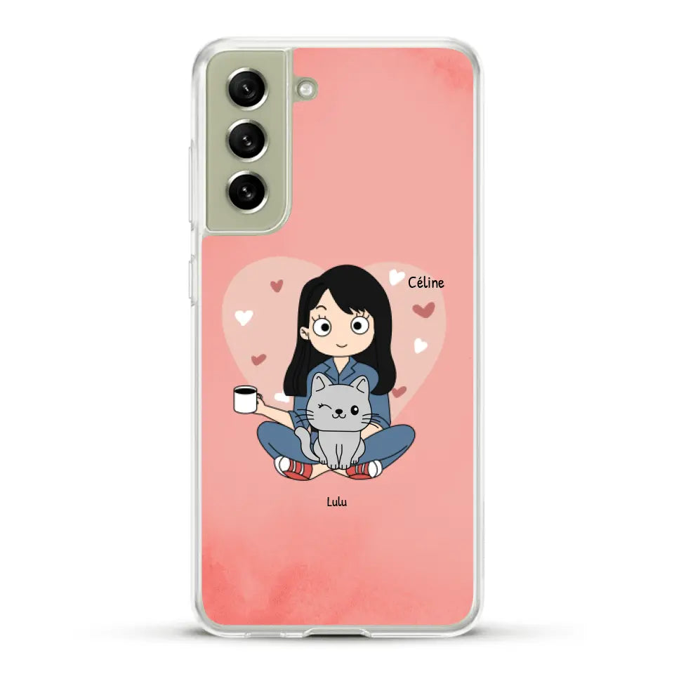 Maman chat BD - Coque de téléphone personnalisée