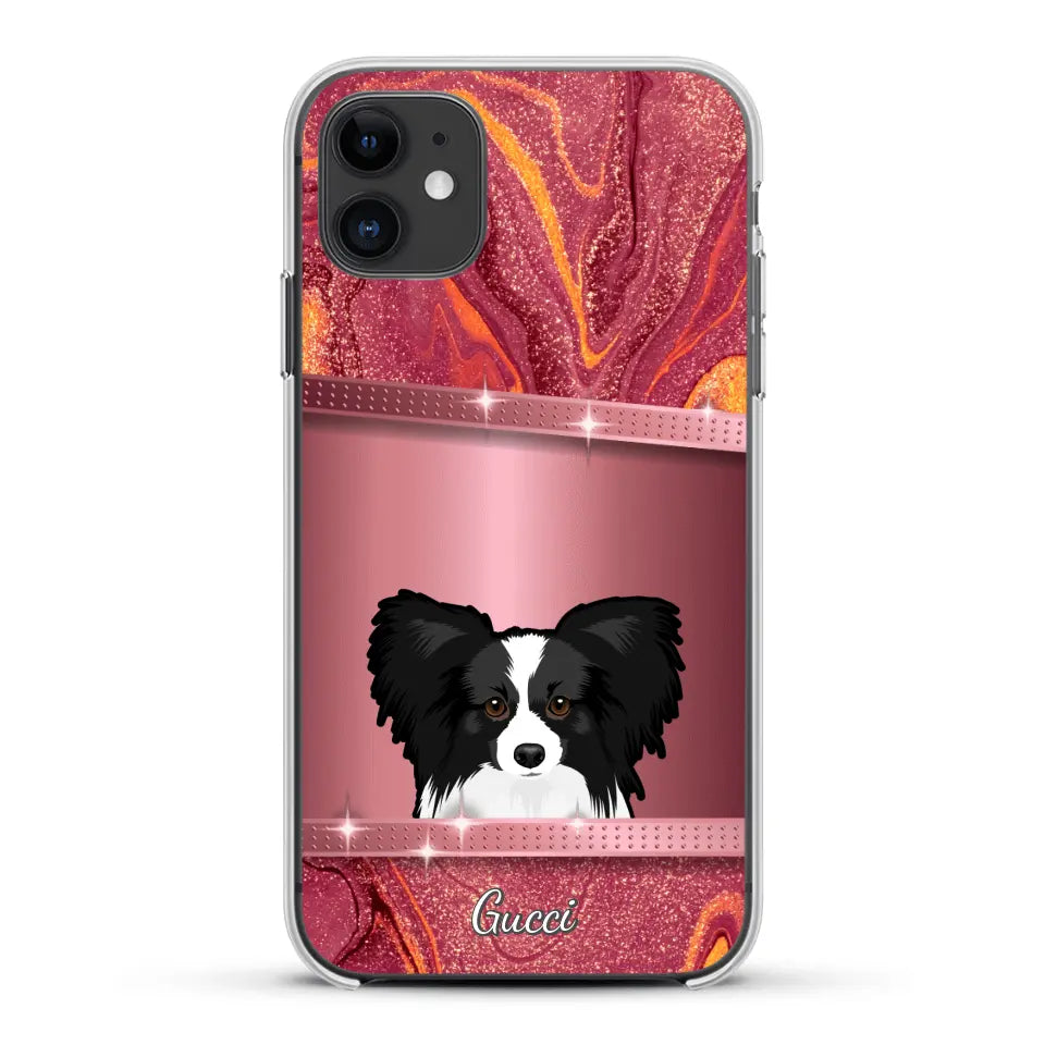 Chiens curieux aspect pailleté - Coque de téléphone personnalisée