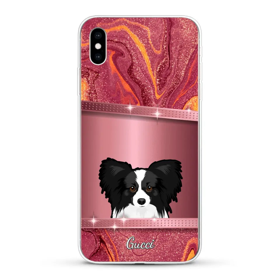 Chiens curieux aspect pailleté - Coque de téléphone personnalisée