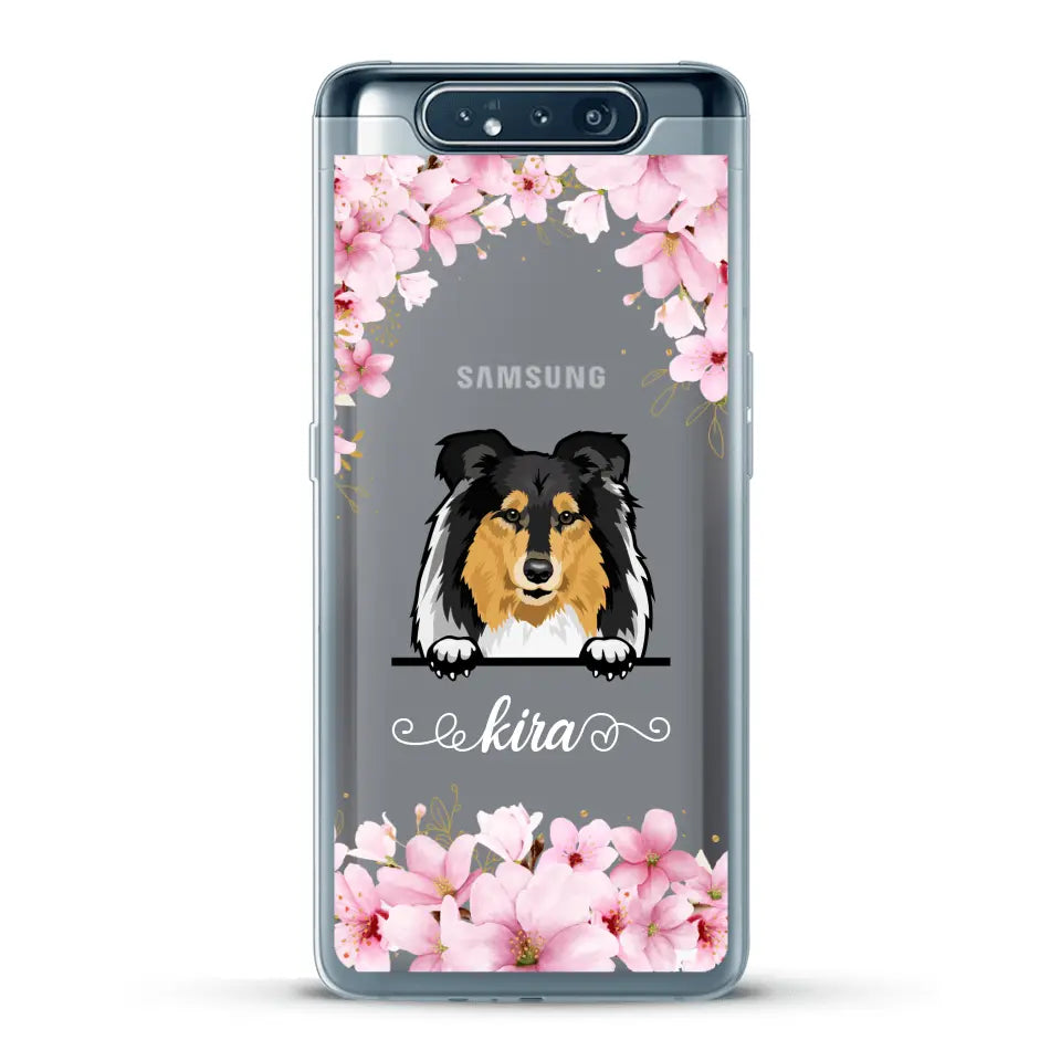 Fleurs et chiens - Coque de téléphone personnalisée