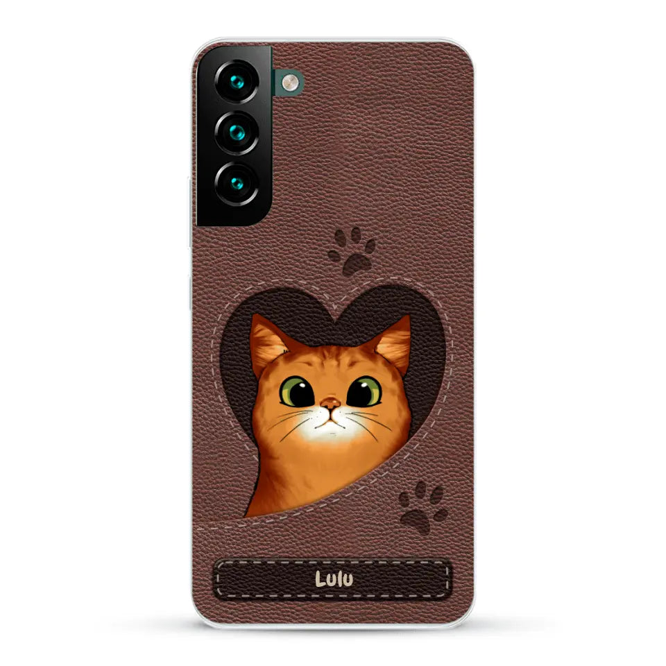 Chats curieux aspect cuir - Coque de téléphone personnalisée