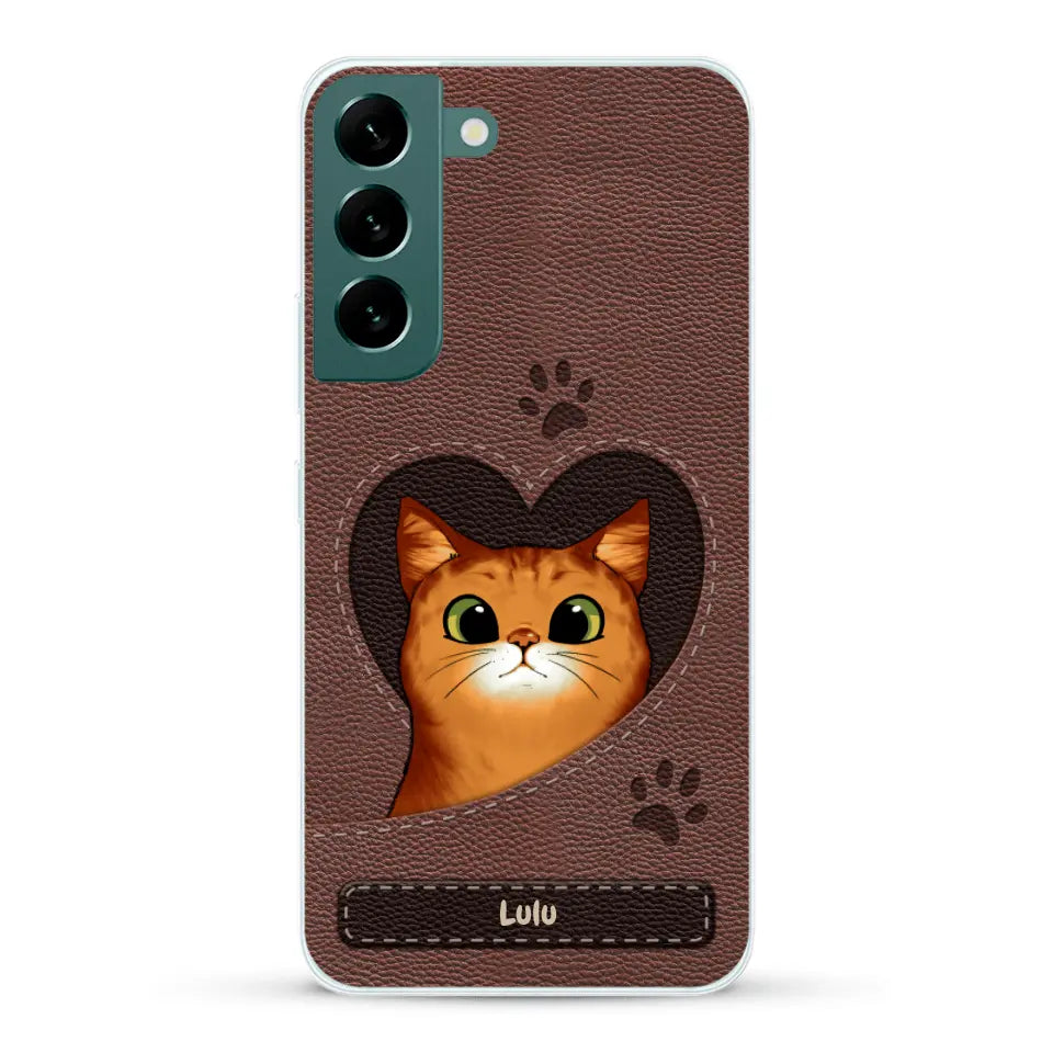 Chats curieux aspect cuir - Coque de téléphone personnalisée