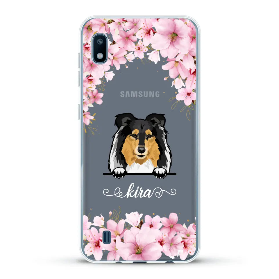 Fleurs et chiens - Coque de téléphone personnalisée