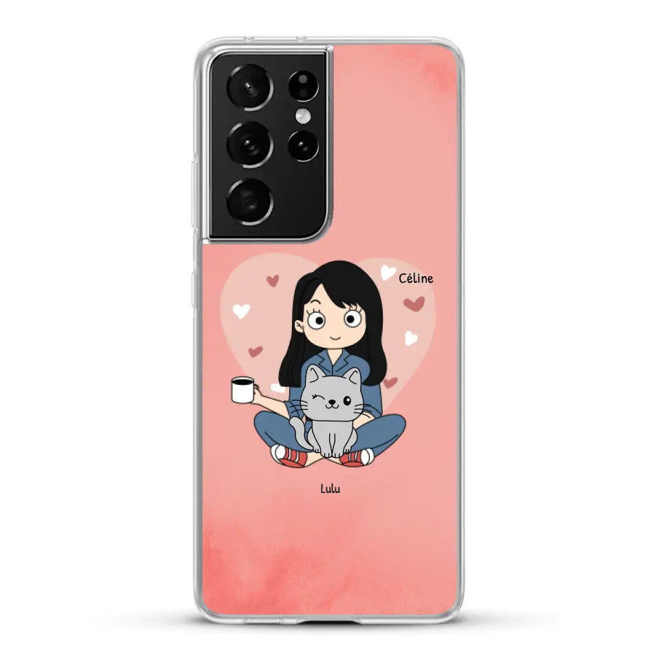 Maman chat BD - Coque de téléphone personnalisée