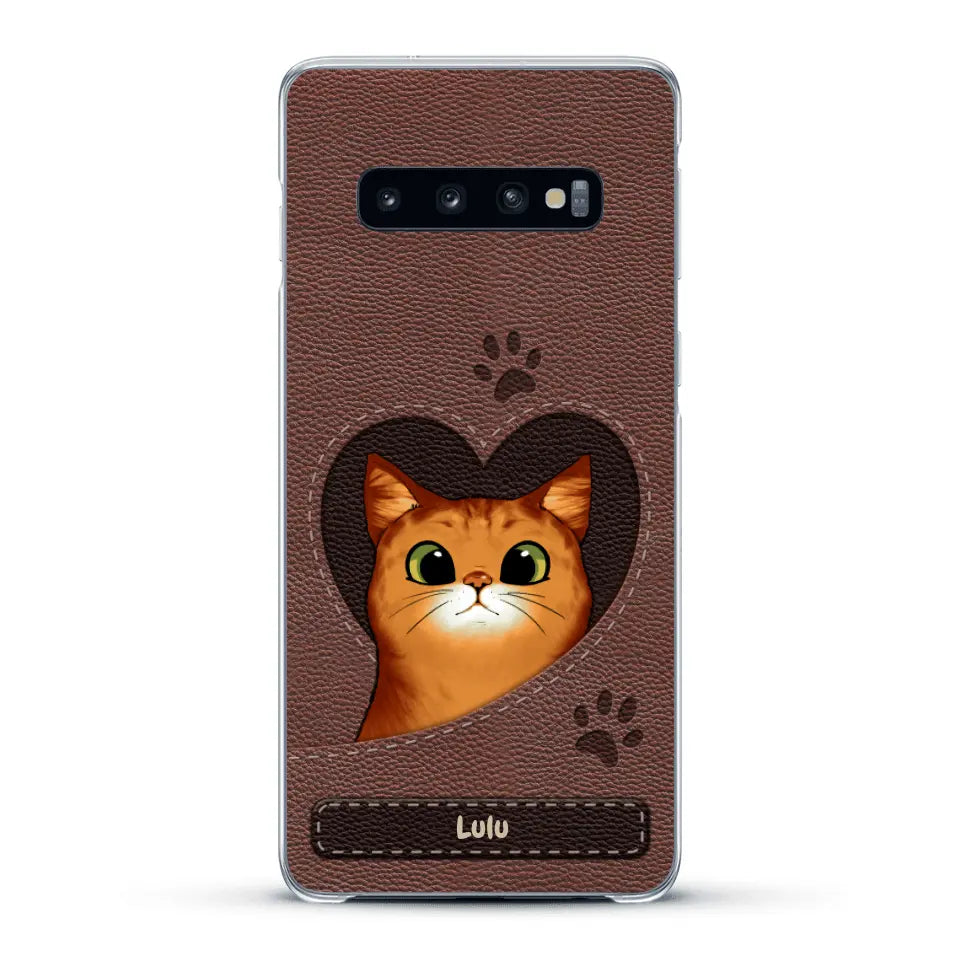 Chats curieux aspect cuir - Coque de téléphone personnalisée