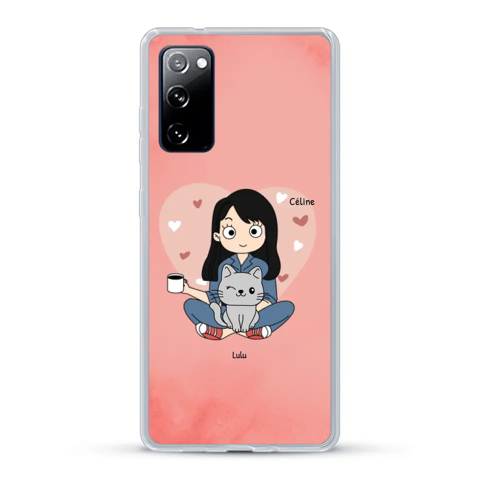 Maman chat BD - Coque de téléphone personnalisée