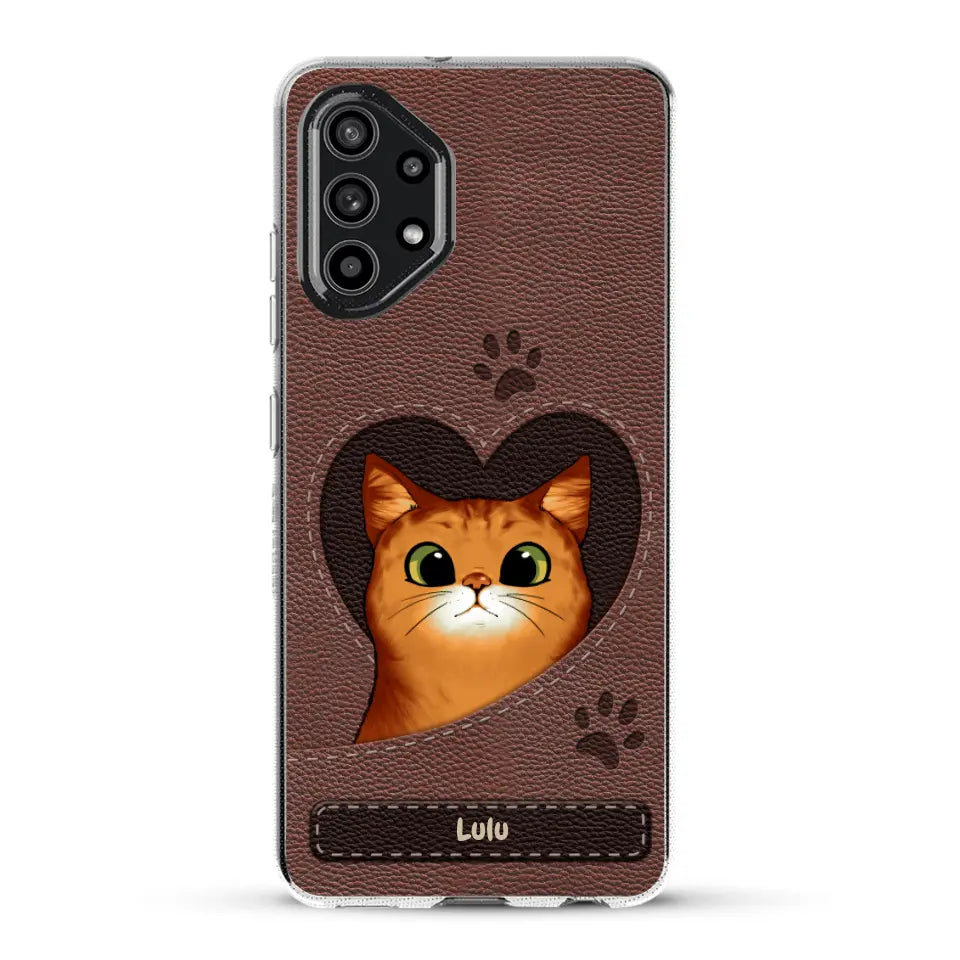 Chats curieux aspect cuir - Coque de téléphone personnalisée