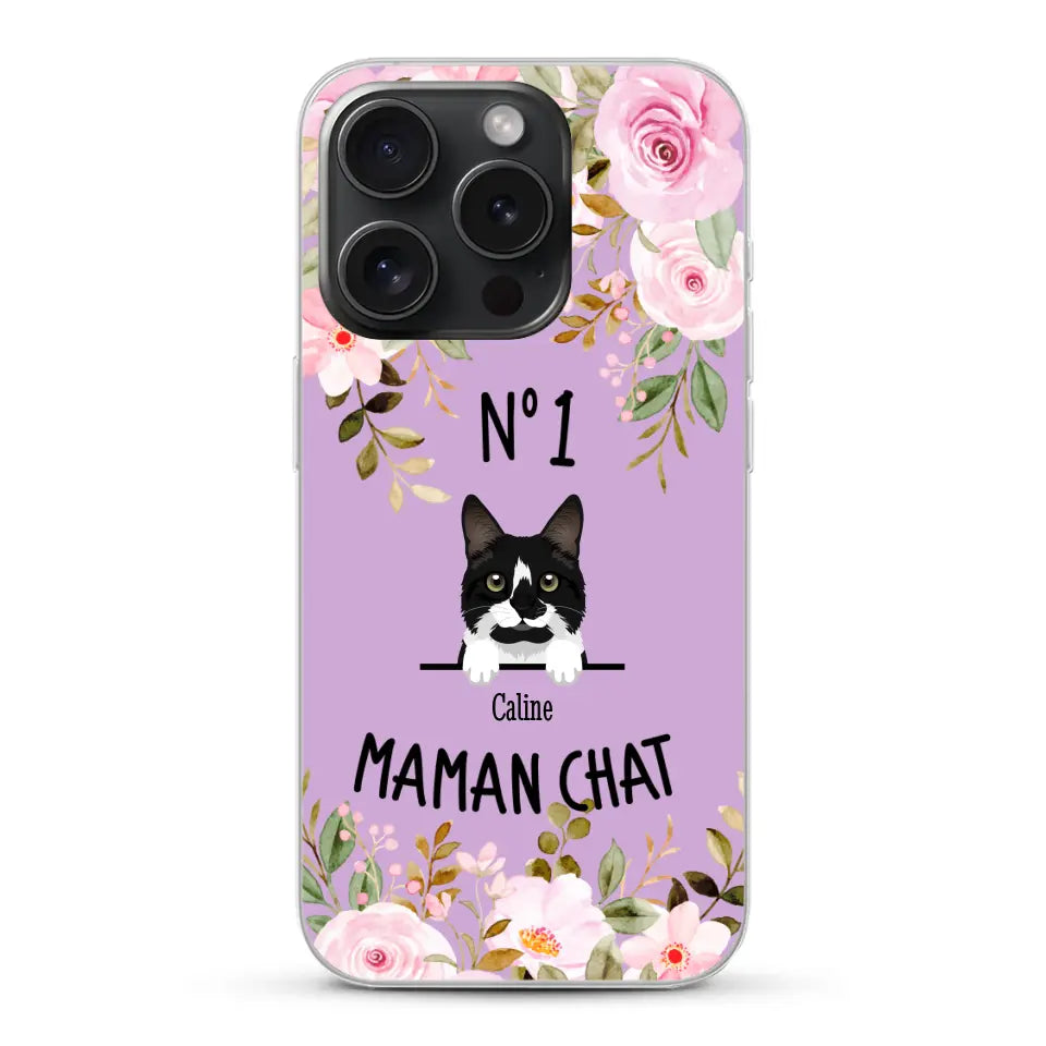 Maman chat N° 1 - Coque de téléphone personnalisée