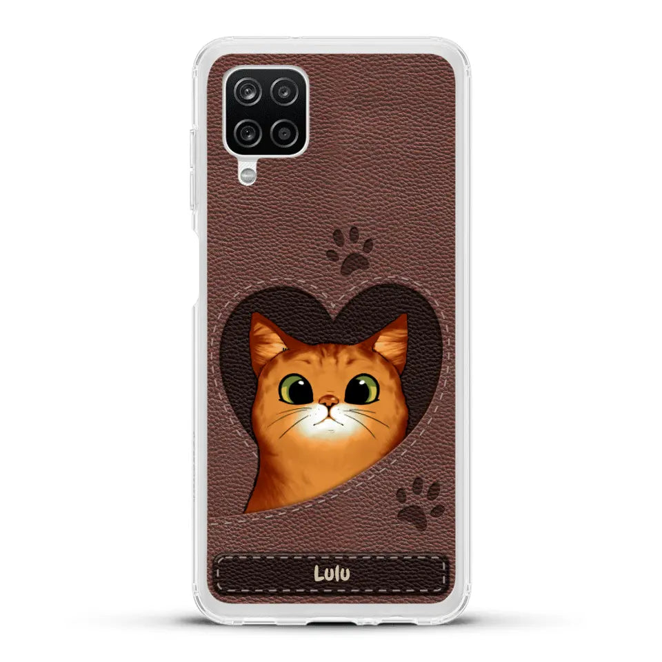 Chats curieux aspect cuir - Coque de téléphone personnalisée