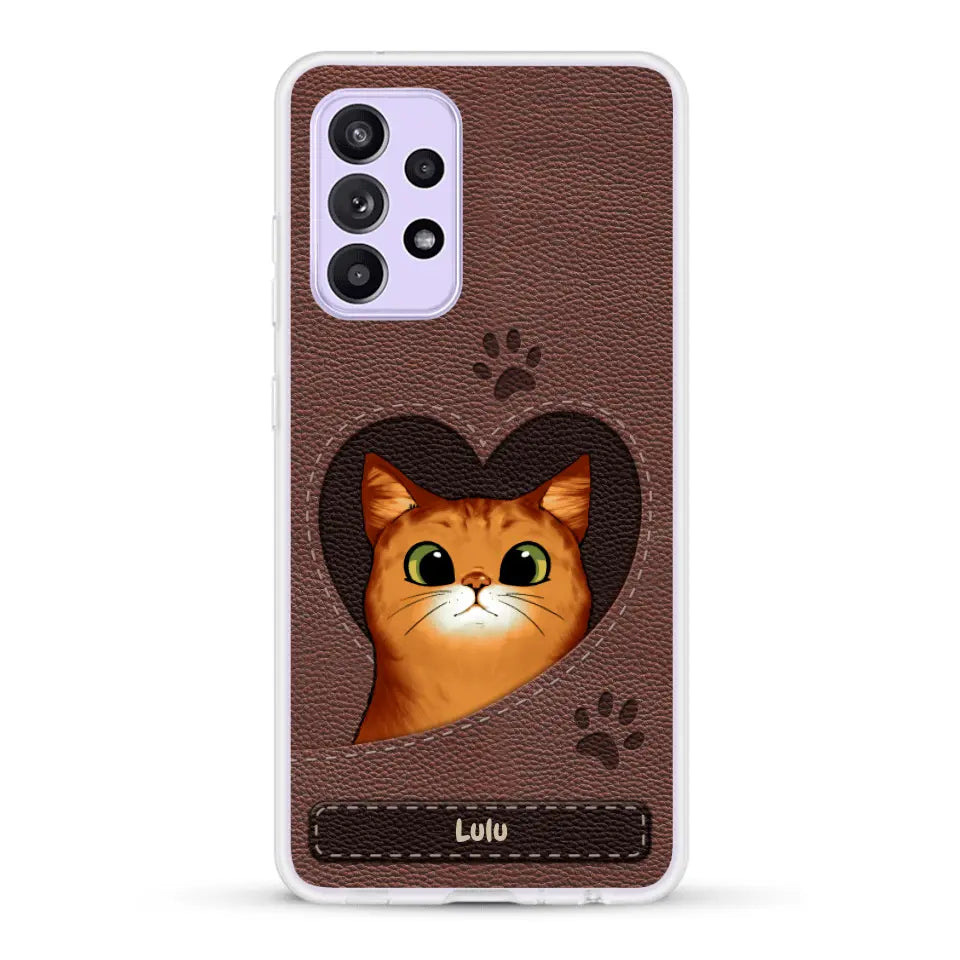 Chats curieux aspect cuir - Coque de téléphone personnalisée