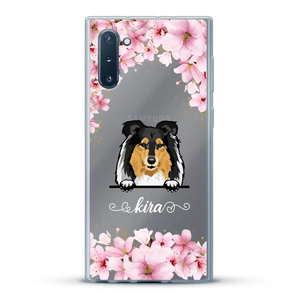 Fleurs et chiens - Coque de téléphone personnalisée