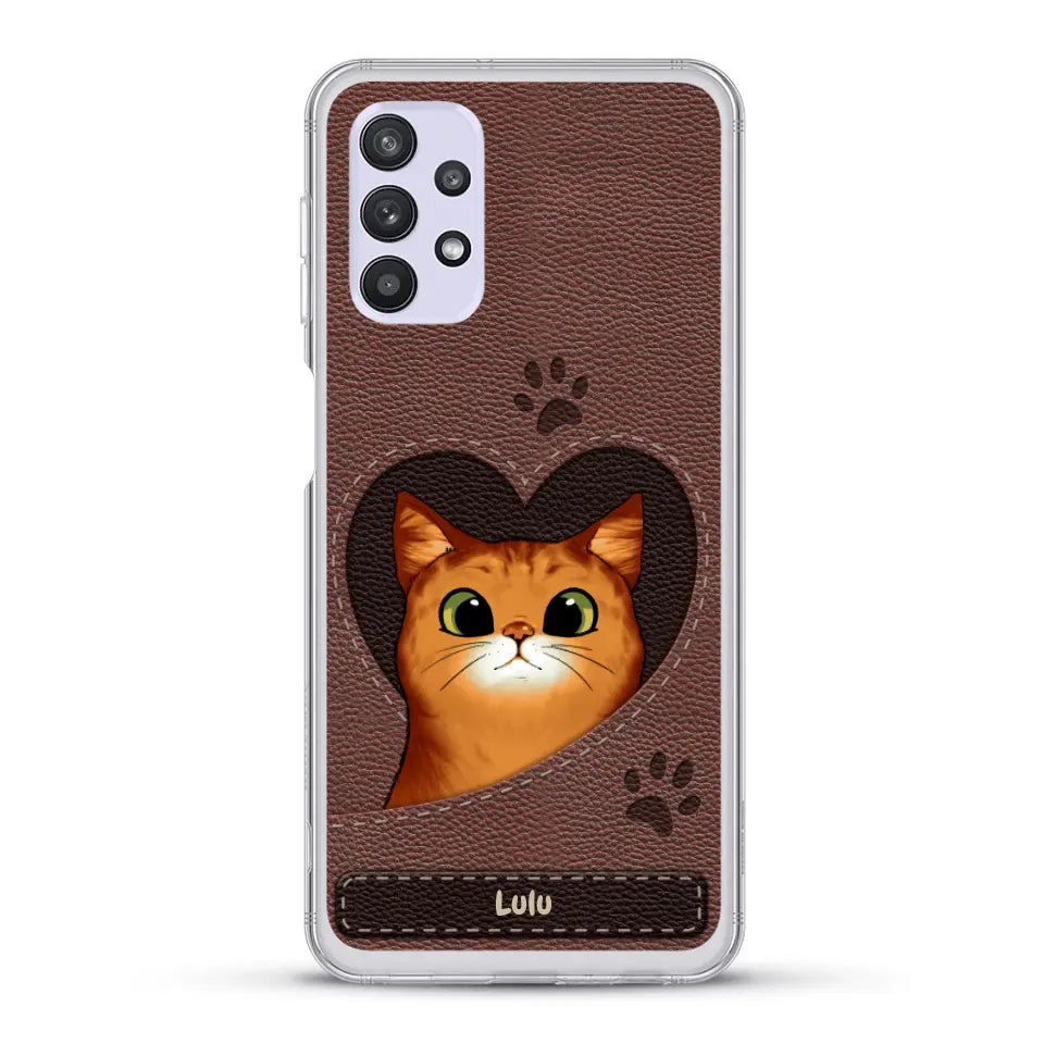 Chats curieux aspect cuir - Coque de téléphone personnalisée