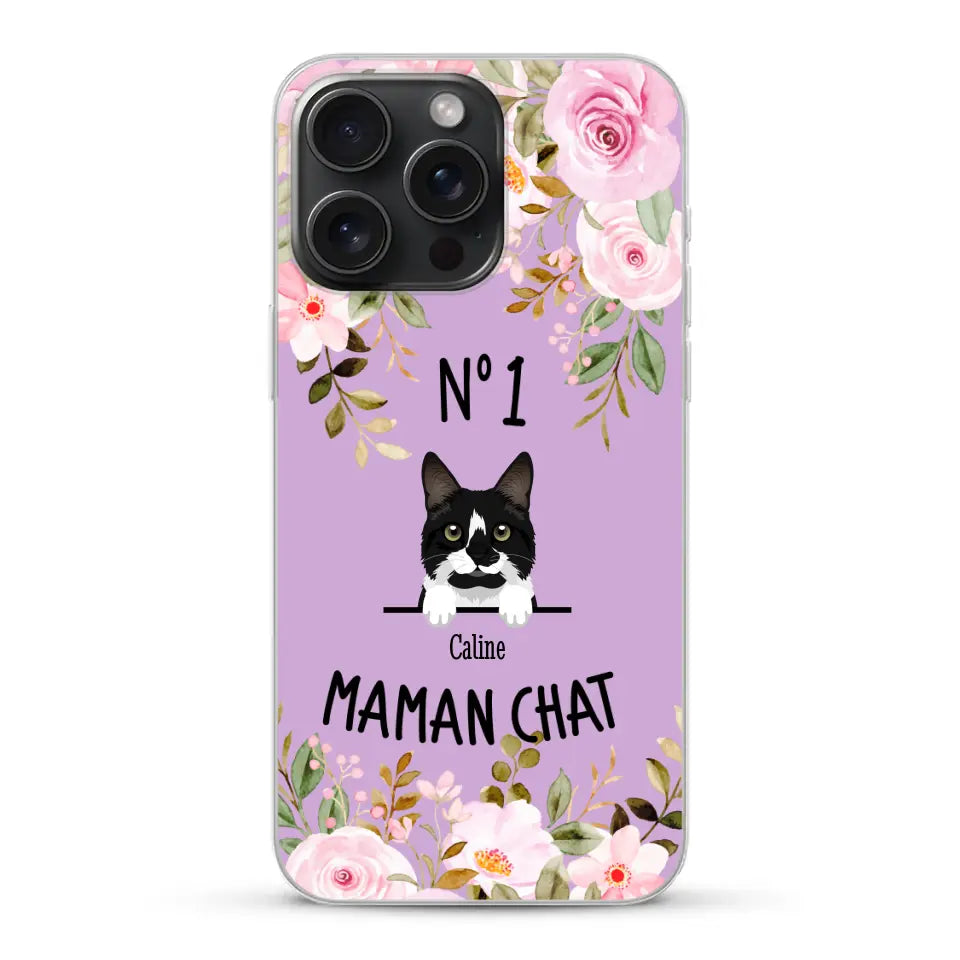 Maman chat N° 1 - Coque de téléphone personnalisée