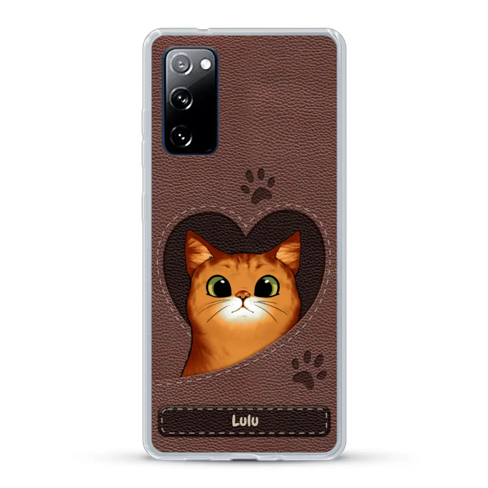 Chats curieux aspect cuir - Coque de téléphone personnalisée