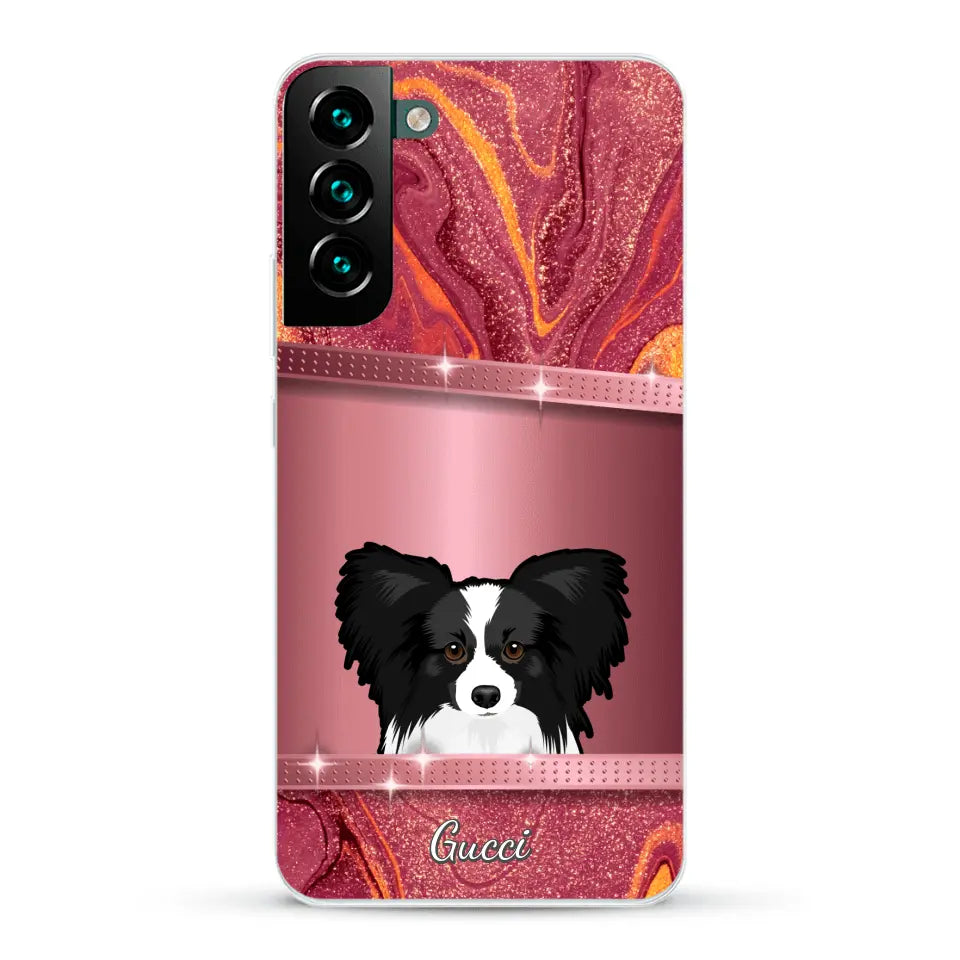 Chiens curieux aspect pailleté - Coque de téléphone personnalisée