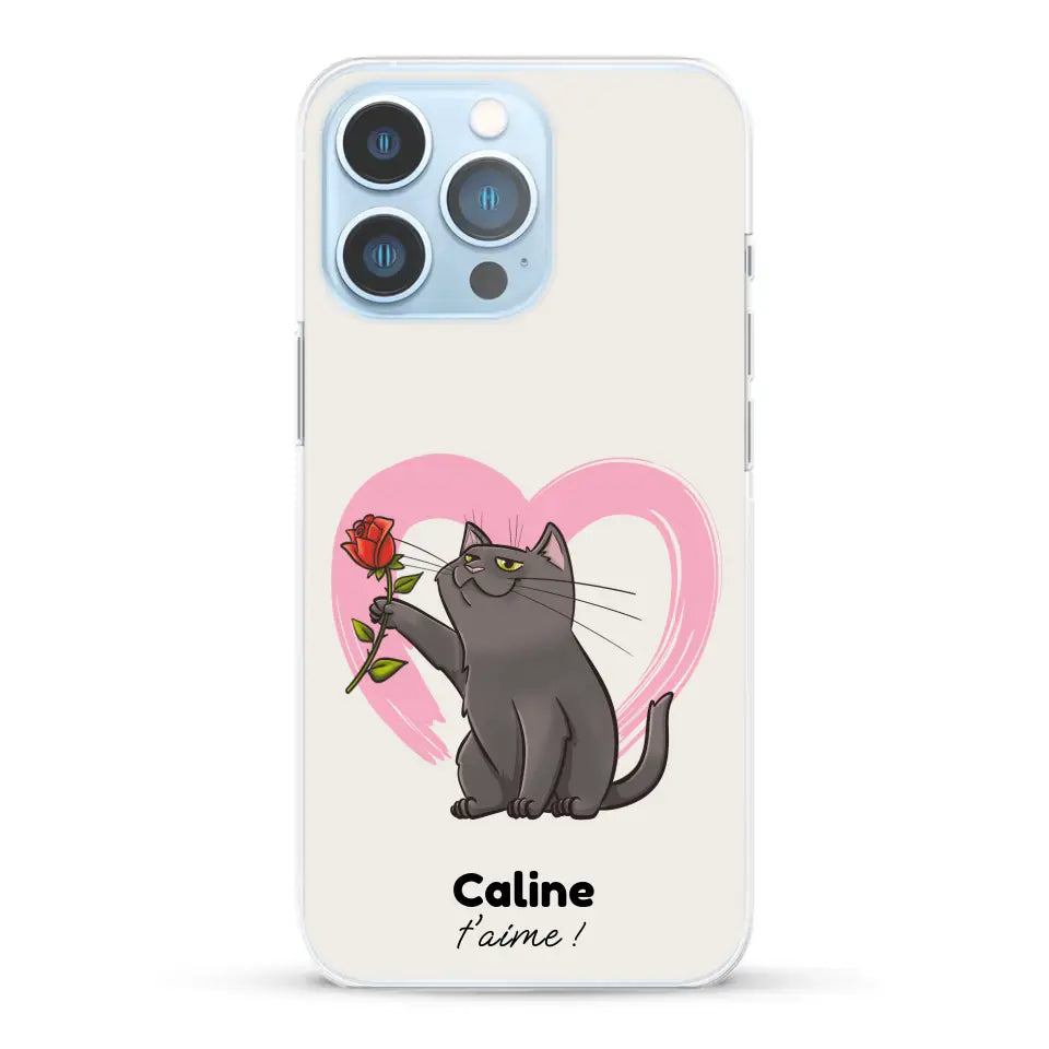 Ton chat t'aime - Coque de téléphone personnalisée