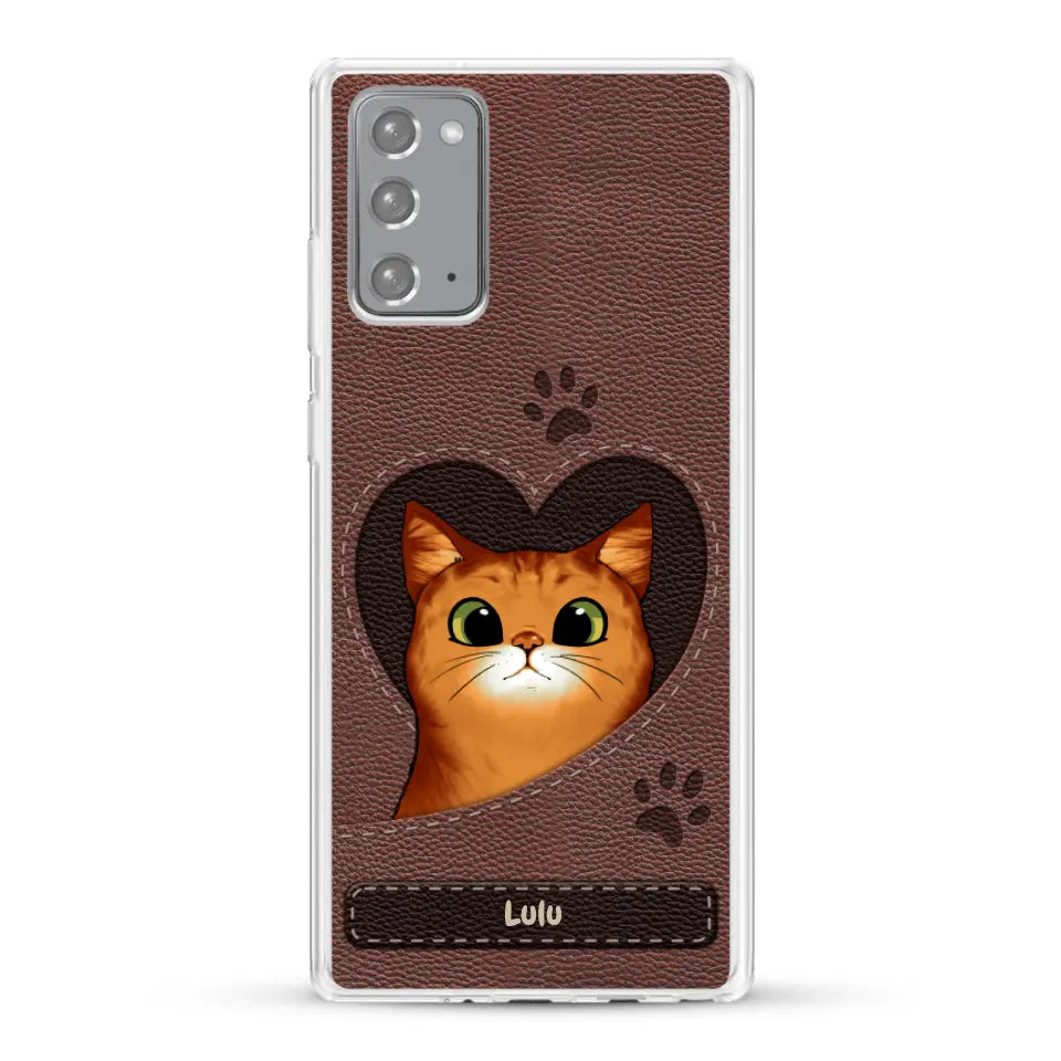 Chats curieux aspect cuir - Coque de téléphone personnalisée