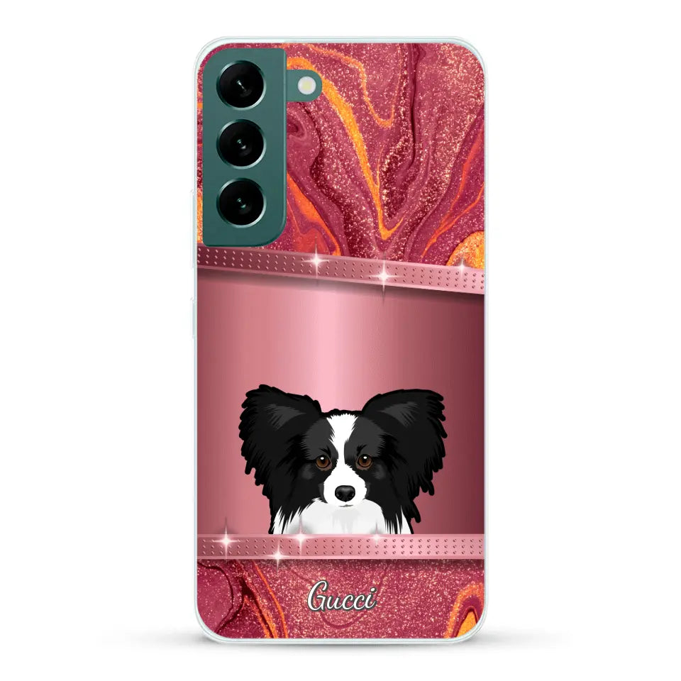 Chiens curieux aspect pailleté - Coque de téléphone personnalisée