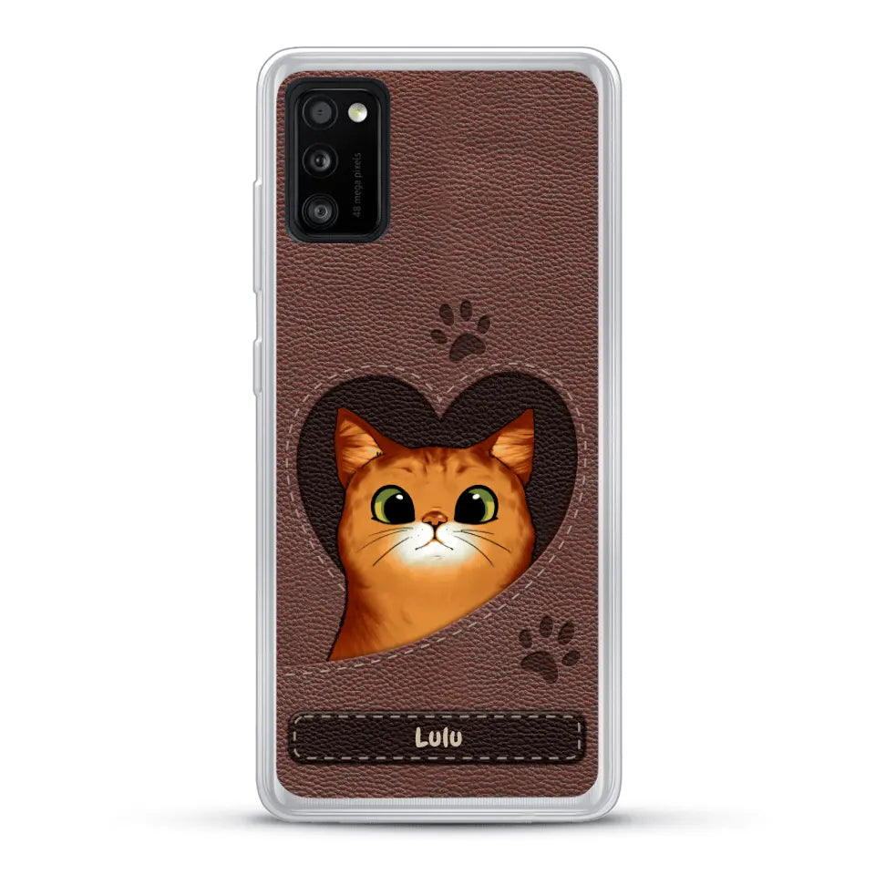 Chats curieux aspect cuir - Coque de téléphone personnalisée