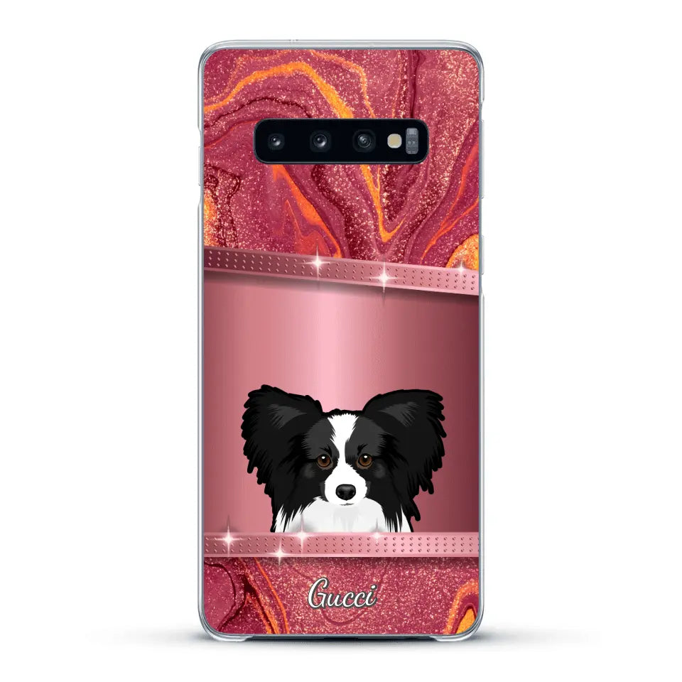 Chiens curieux aspect pailleté - Coque de téléphone personnalisée