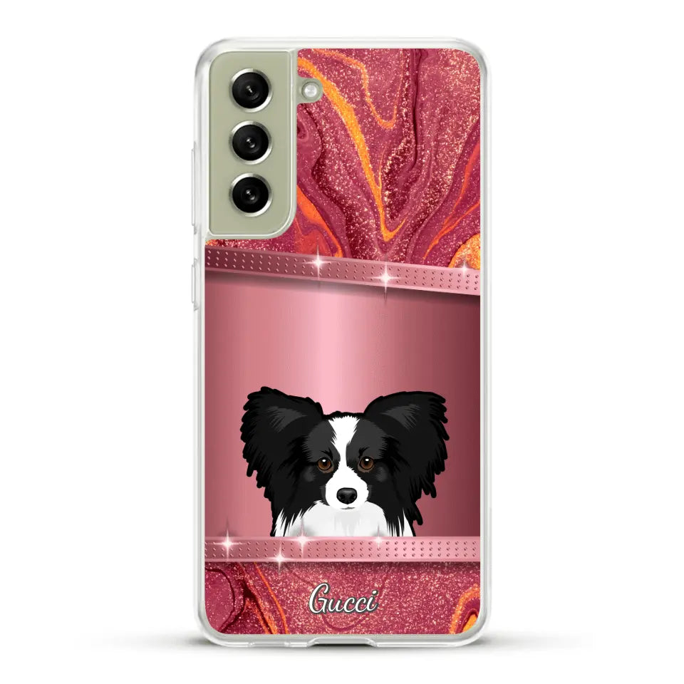 Chiens curieux aspect pailleté - Coque de téléphone personnalisée