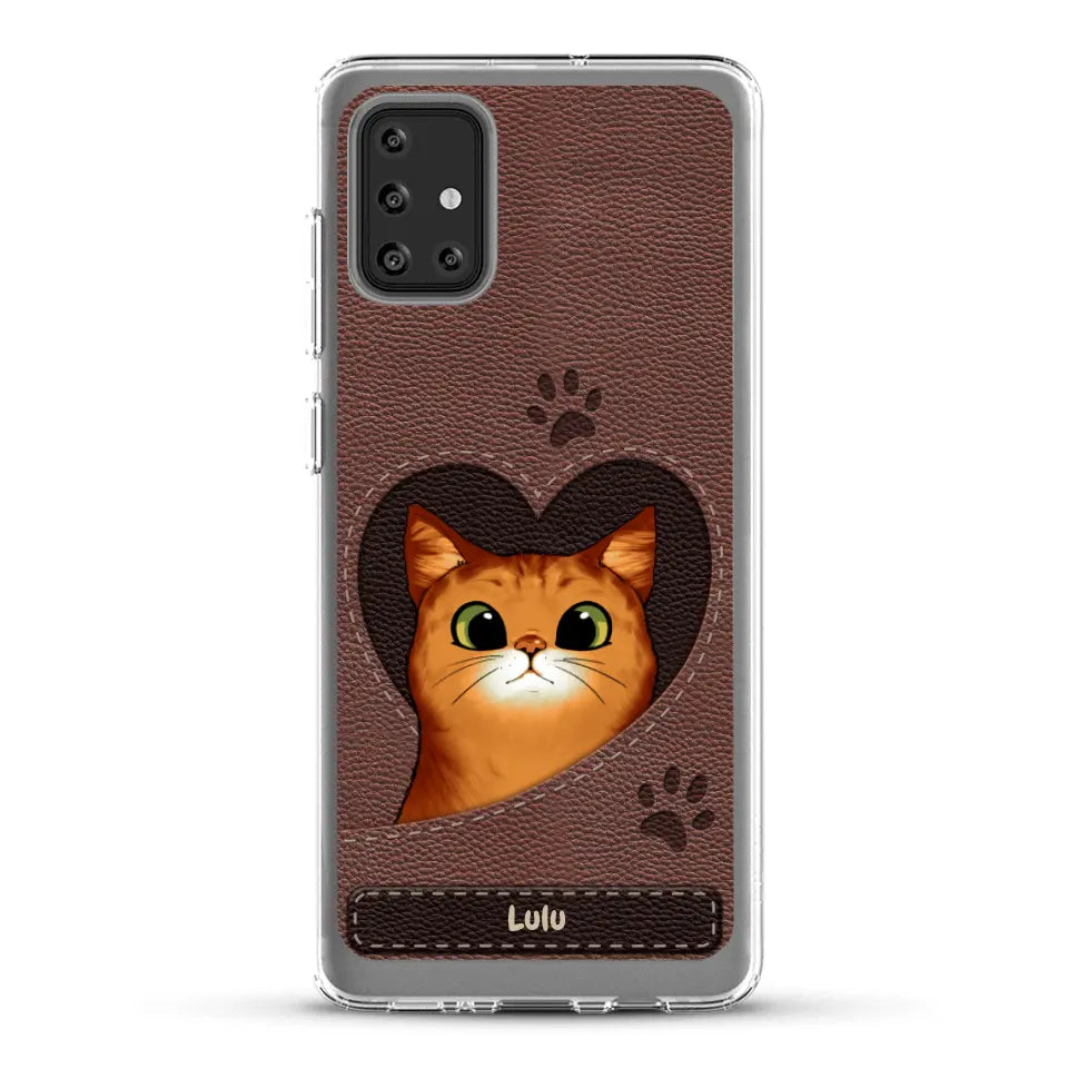 Chats curieux aspect cuir - Coque de téléphone personnalisée