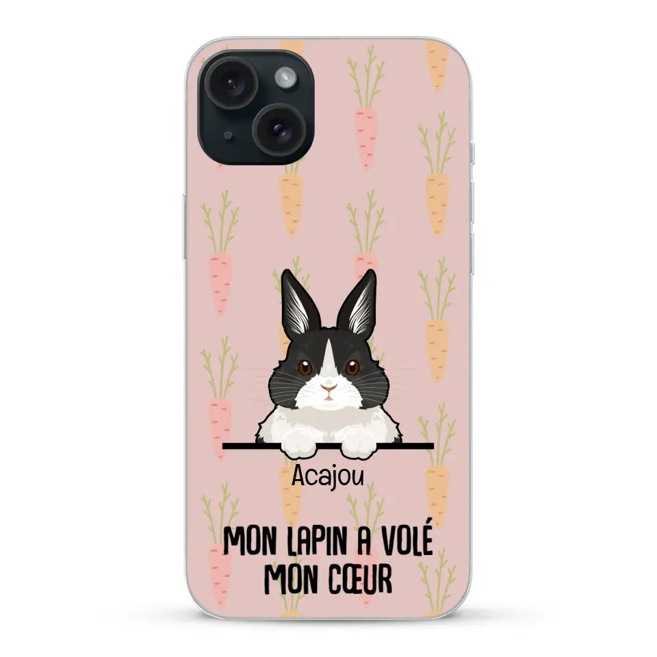 Mon lapin a volé mon cœur - Coque de téléphone personnalisée