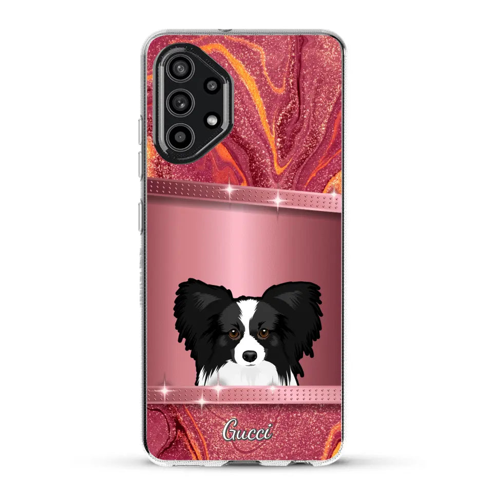 Chiens curieux aspect pailleté - Coque de téléphone personnalisée