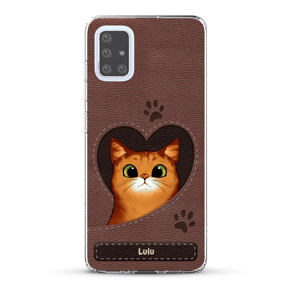 Chats curieux aspect cuir - Coque de téléphone personnalisée