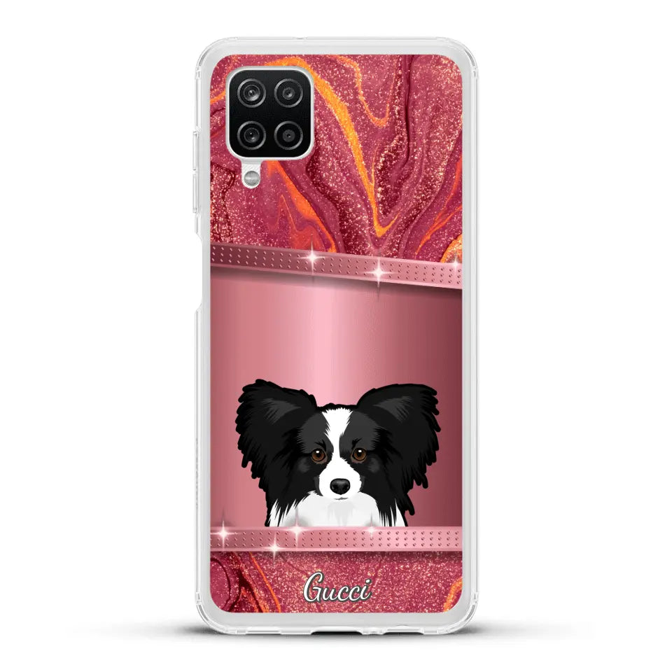 Chiens curieux aspect pailleté - Coque de téléphone personnalisée