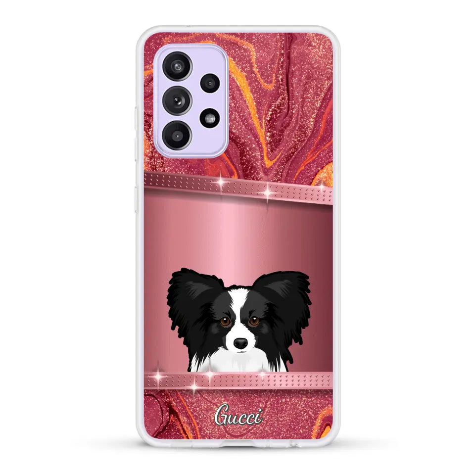 Chiens curieux aspect pailleté - Coque de téléphone personnalisée