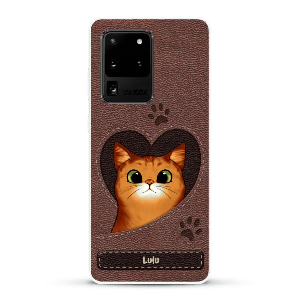 Chats curieux aspect cuir - Coque de téléphone personnalisée