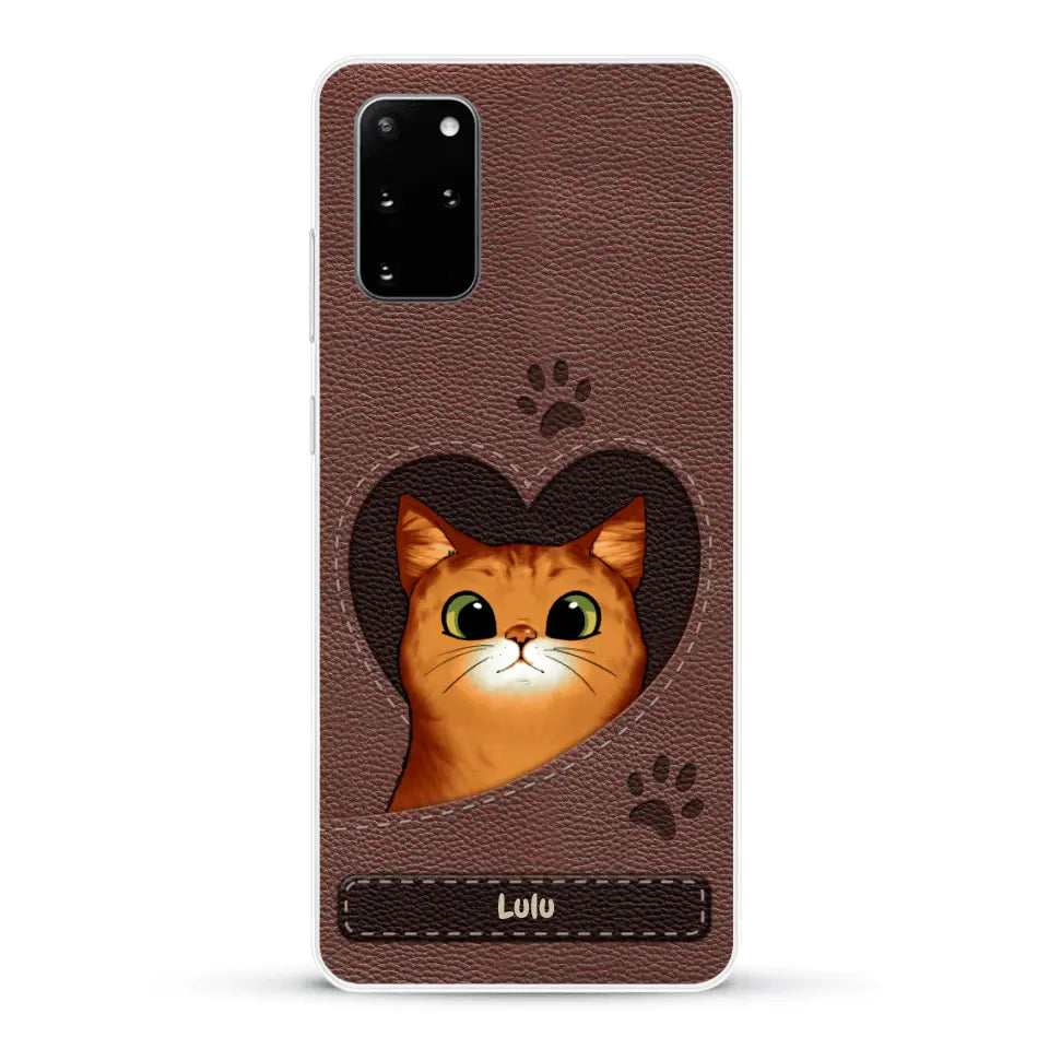 Chats curieux aspect cuir - Coque de téléphone personnalisée