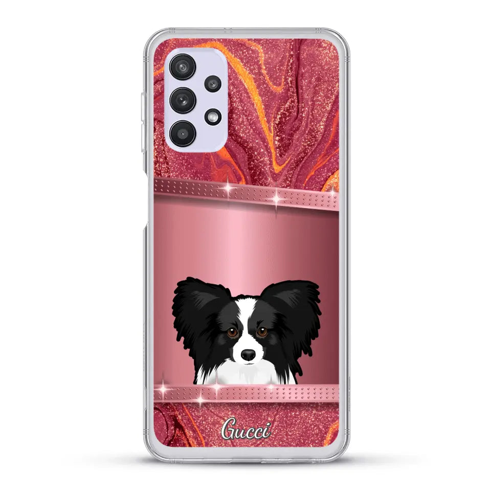 Chiens curieux aspect pailleté - Coque de téléphone personnalisée