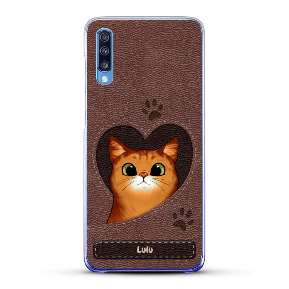 Chats curieux aspect cuir - Coque de téléphone personnalisée