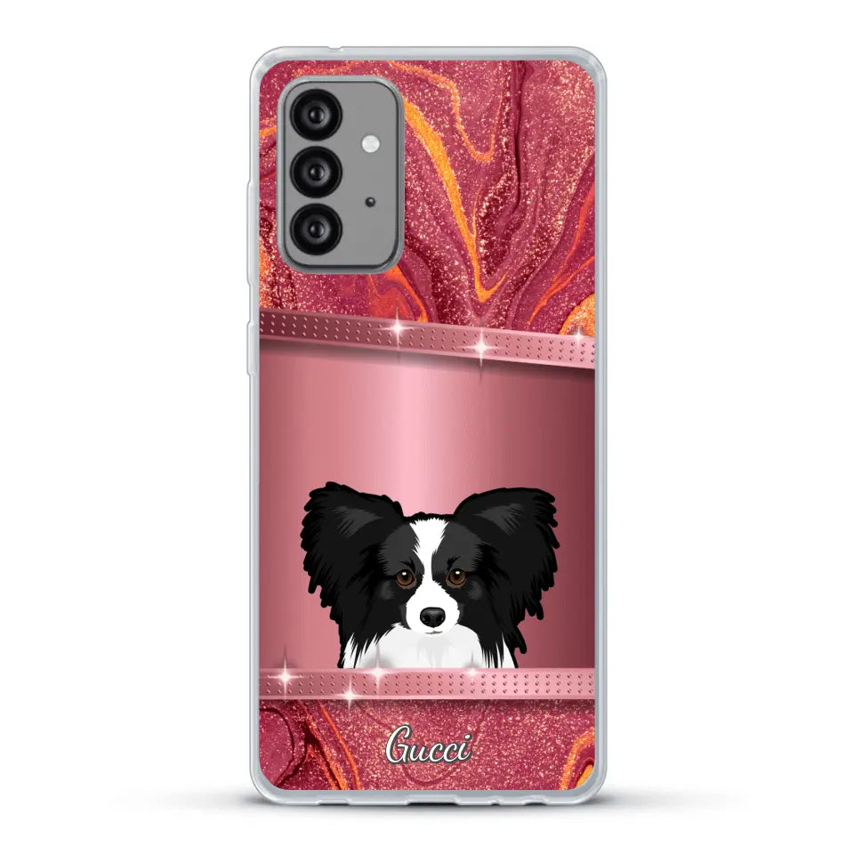 Chiens curieux aspect pailleté - Coque de téléphone personnalisée